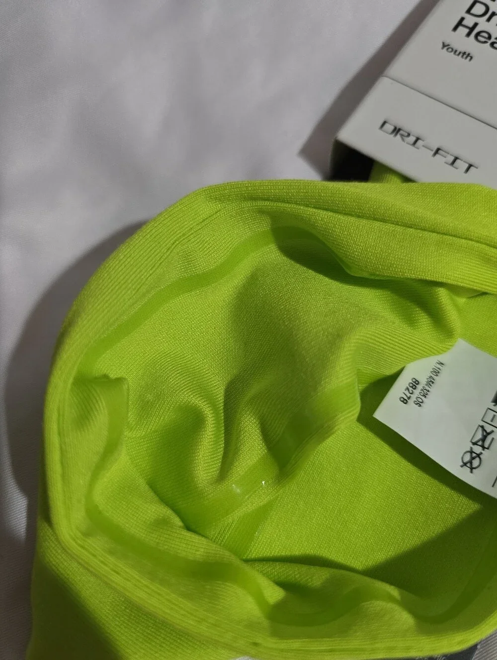 NWT Nike Dri-fit Fury Headband Youth Unisex OSFM Yellow Green